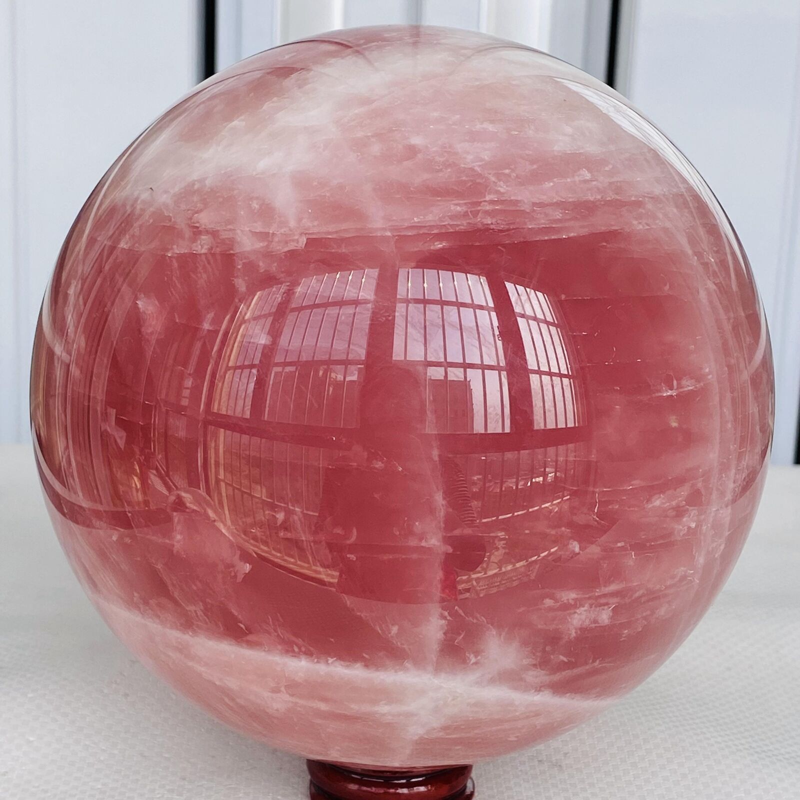 Natural Pink Rose Quartz Sphere Crystal Ball Reiki Healing 4100G