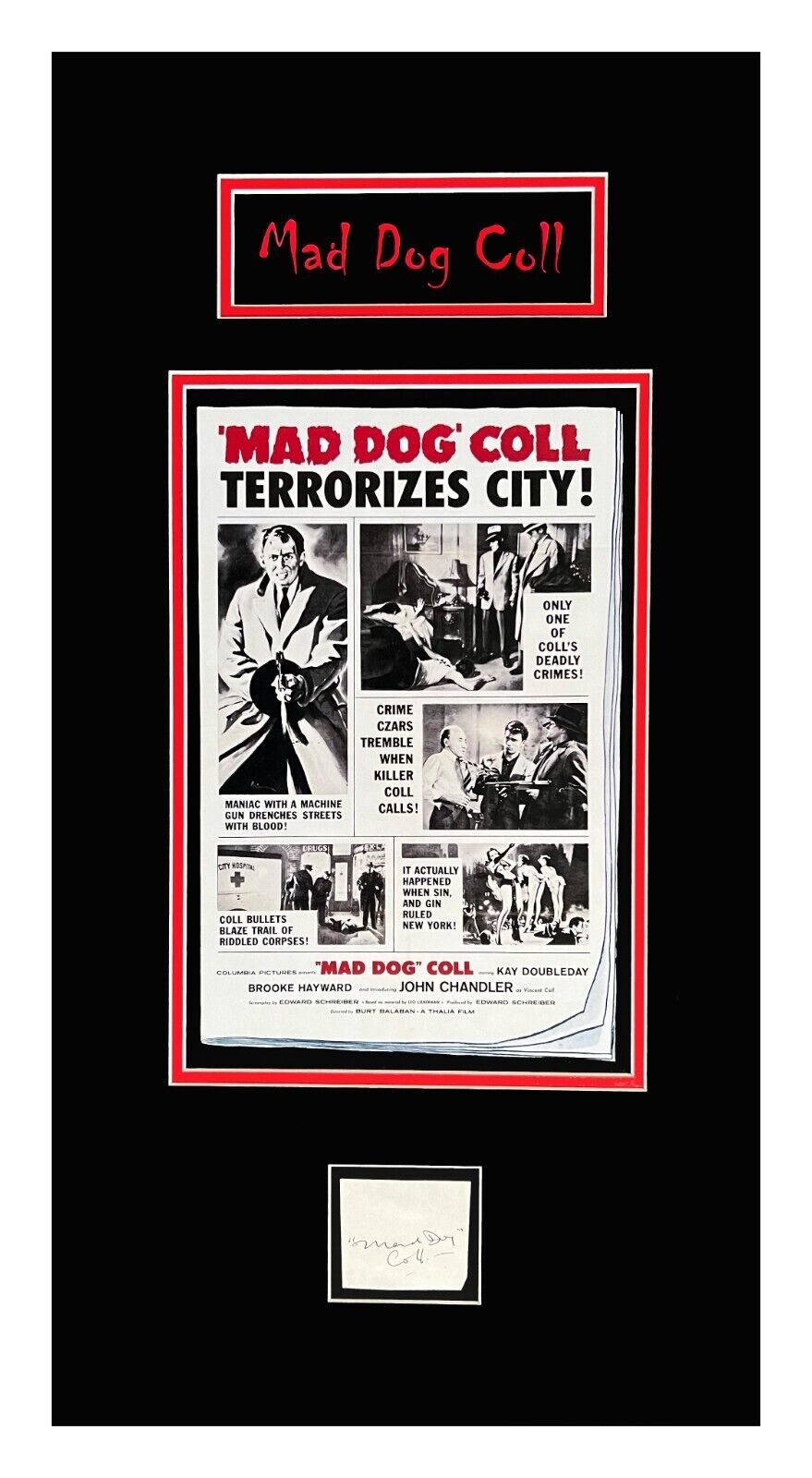 Mad Dog Coll Autograph Museum Framed Ready to Display