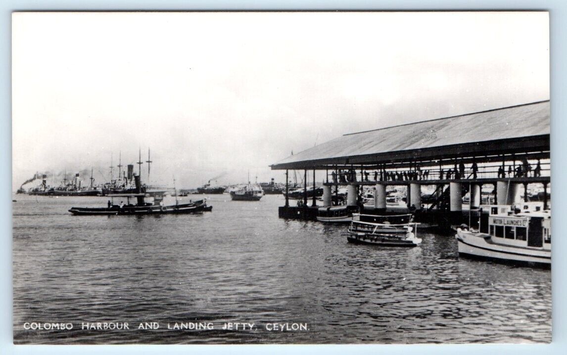 RPPC COLOMBO Harbour & Landing Jetty CEYLON Sri Lanka Postcard