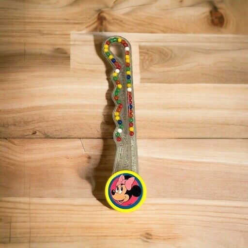 RARE Vintage Disney Tumbling Beads Minnie Mouse Donald toddler push toy HTF
