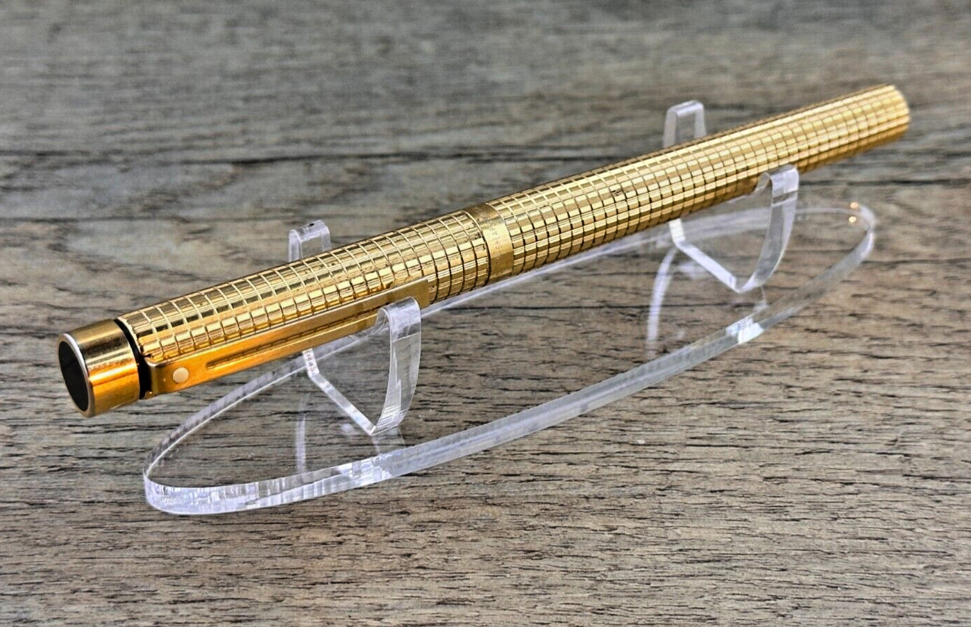 Vintage Schaefer White Dot Gold Electroplated Fountain Pen 585 14k Gold Fine Nib