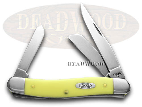Case xx Knives Medium Stockman Yellow Delrin 00035 Carbon Steel Pocket Knife