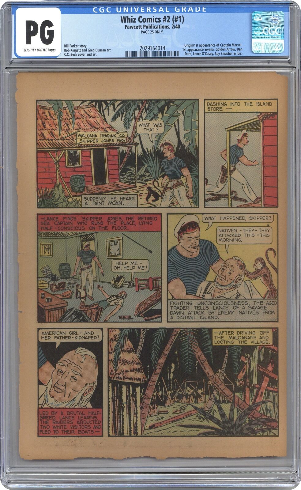 Whiz Comics (1940 Fawcett) 1(2) CGC 25TH PAGE ONLY. 2029164014