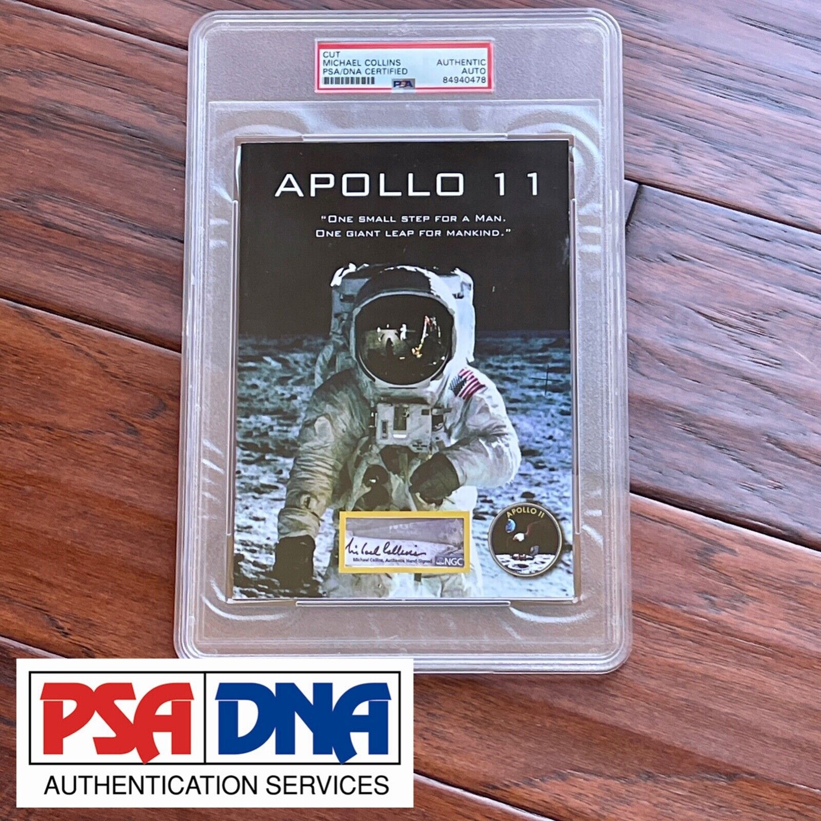 MICHAEL COLLINS * PSA * Signed CUSTOM CARD Unused NGC Label AUTOGRAPH Apollo 11