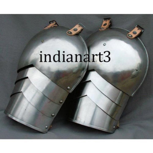 Hand Crafted Authentic Medieval / Gothic Pauldrons Metal Shoulder Armour Barbut