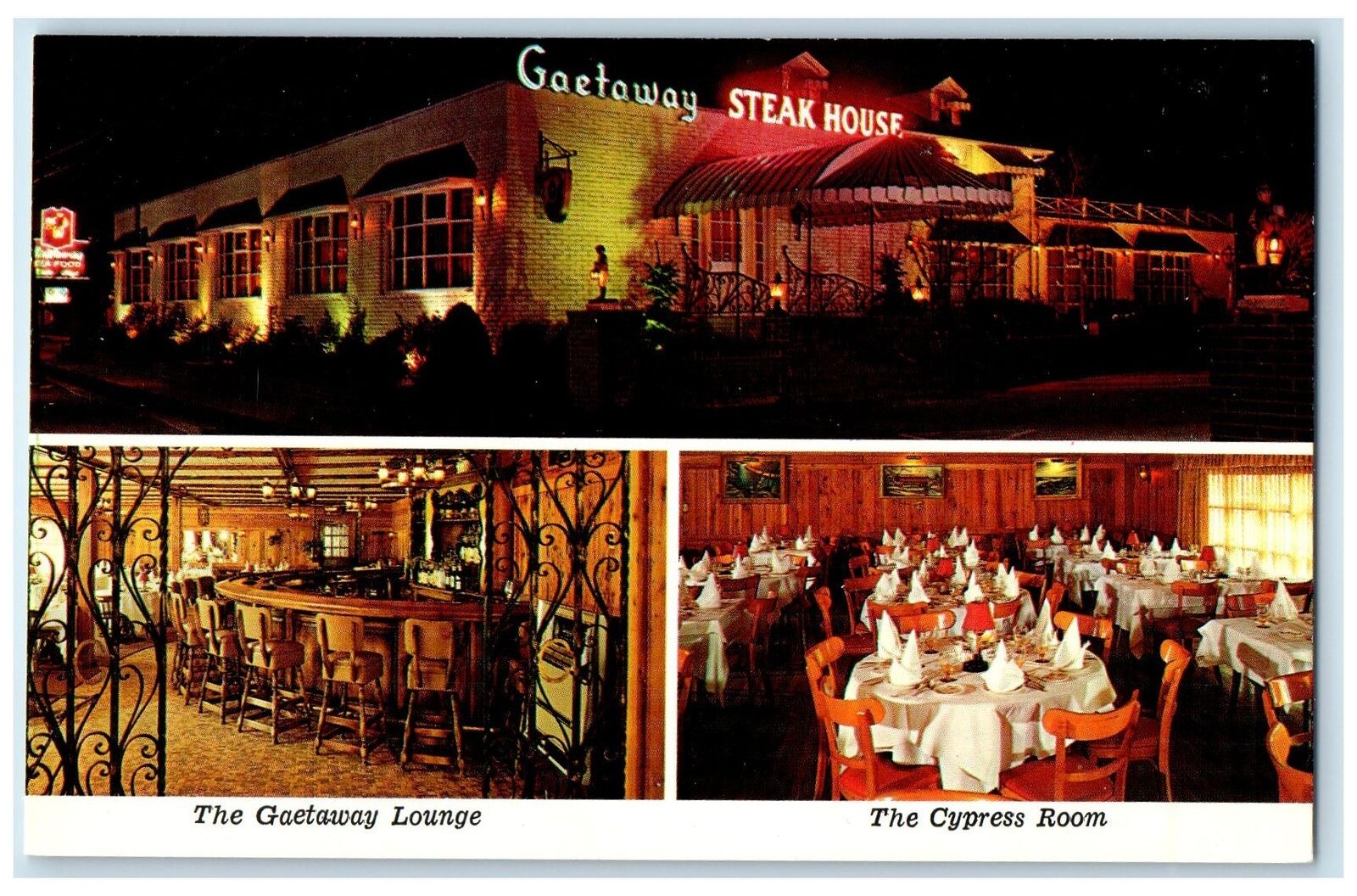 c1960s The Gateway Restaurant Exterior Long Island New York NY Unposted Postcard