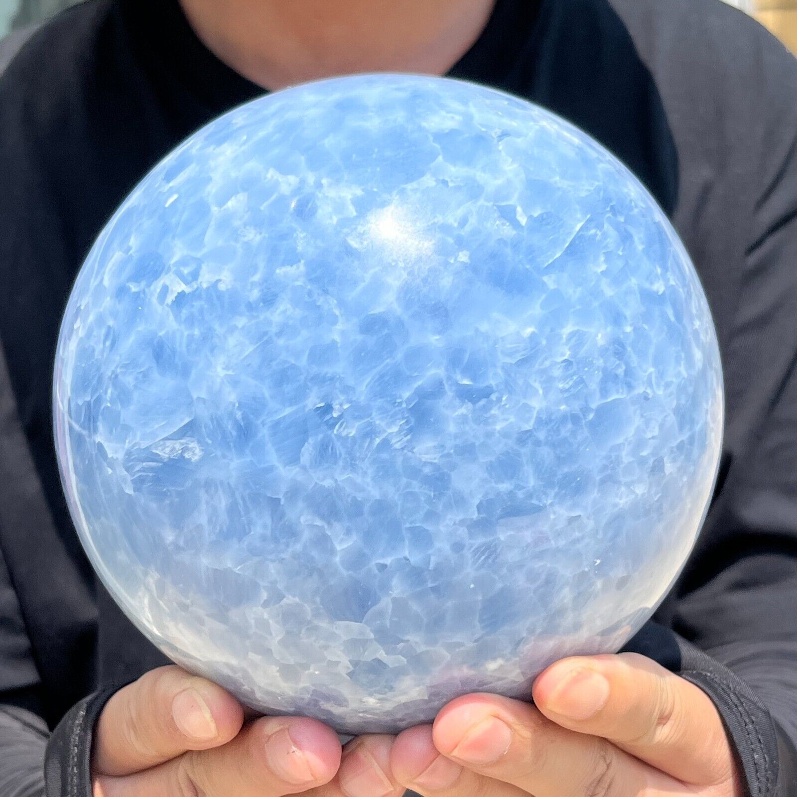 10.96lb Large Natural Blue Celestite Crystal Sphere Mineral Reiki Healing