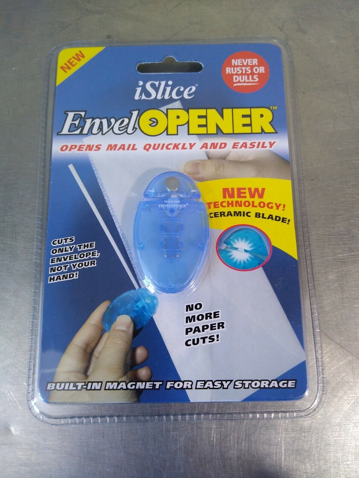 NEW EnvelOpener Easily Open Envelopes Magnet Keeps Letter Opener Ceramic Blade