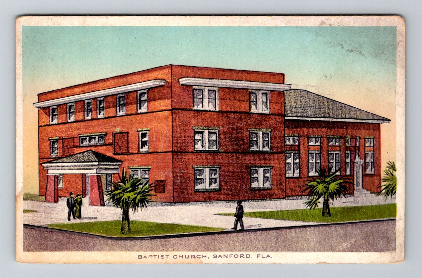 Sanford FL-Florida, Baptist Church, Vintage Postcard