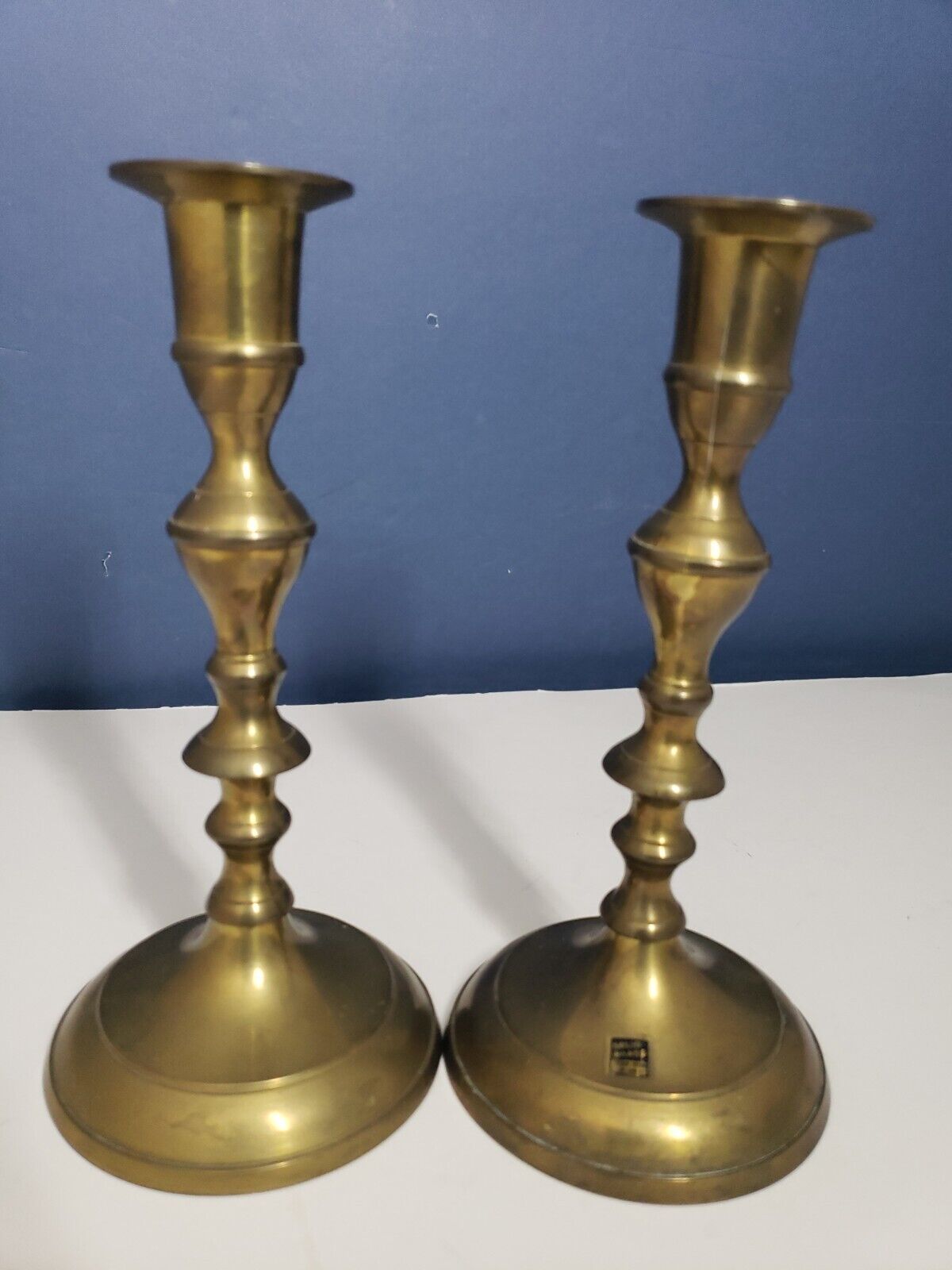 Pair of Vintage Solid Brass Candlesticks 7\