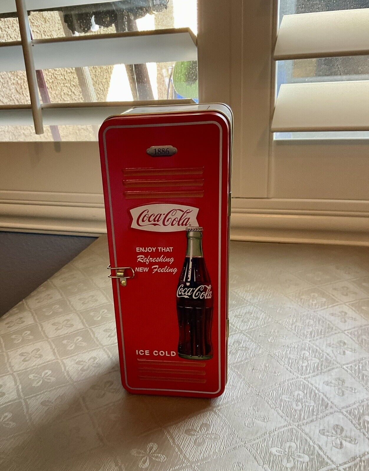 Coca Cola Hinged Locker Tin Coke collectable Replica 1886