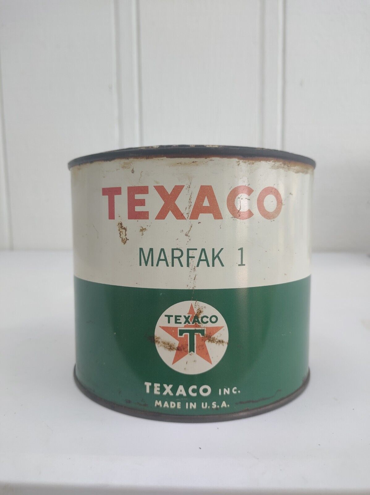 Vintage Texaco Marfak 1 5 LBS Grease Can Gas Service Station Gas Oil USA Full