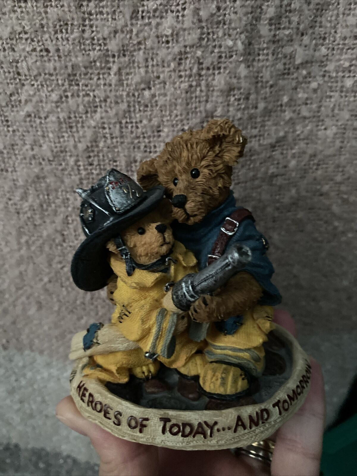 2007 Boyds Bear Fire Fighter Jim With Kurtis Learnin From The Best Figurine MIB