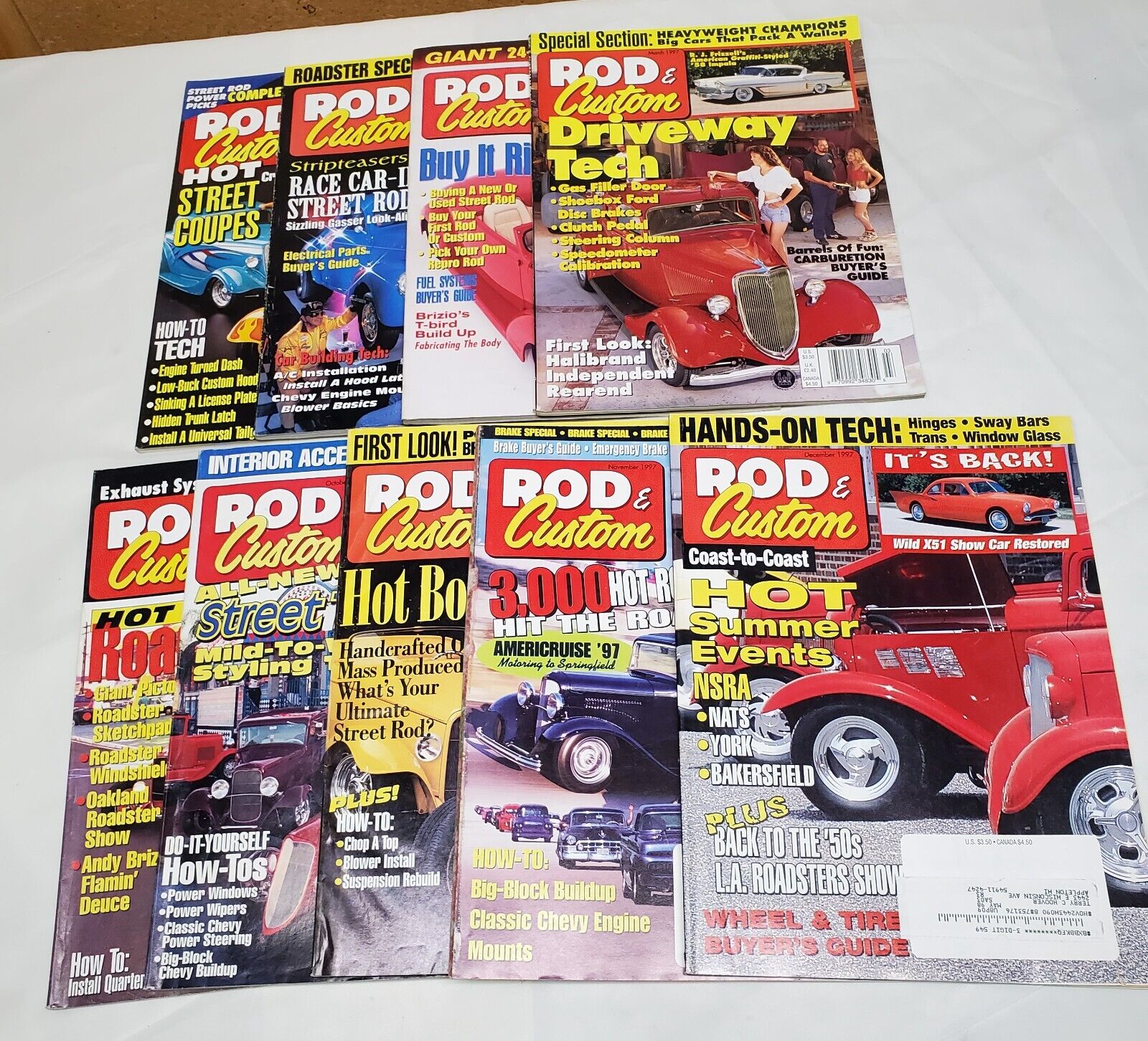 Rod and Custom Car Magazines Lot of 9 Issues 1997 