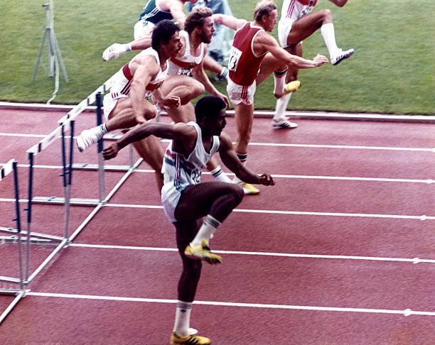 Daley Thompson Of Great Britain And Juergen Hingsen 1 Athletics 1985 W/C Photo