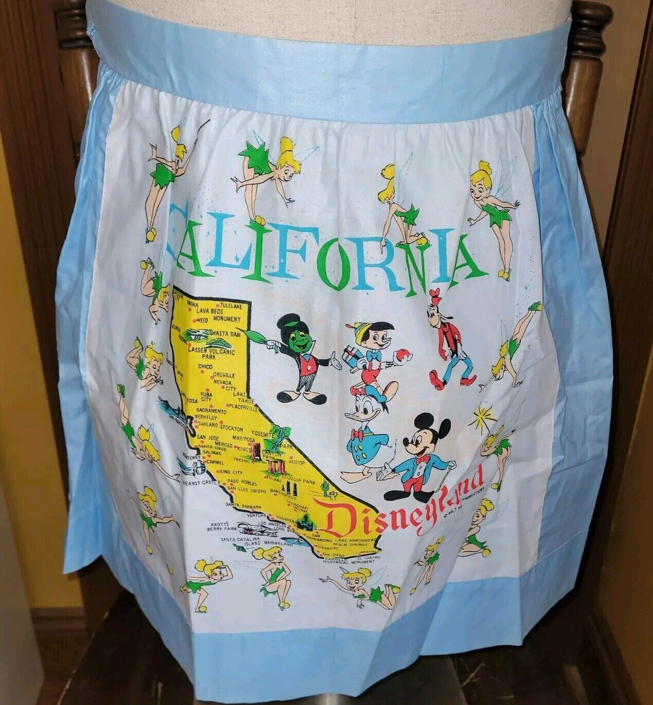 CALIFORNIA DISNEYLAND CHILDREN\'S APRON Vintage Walt Disney Productions
