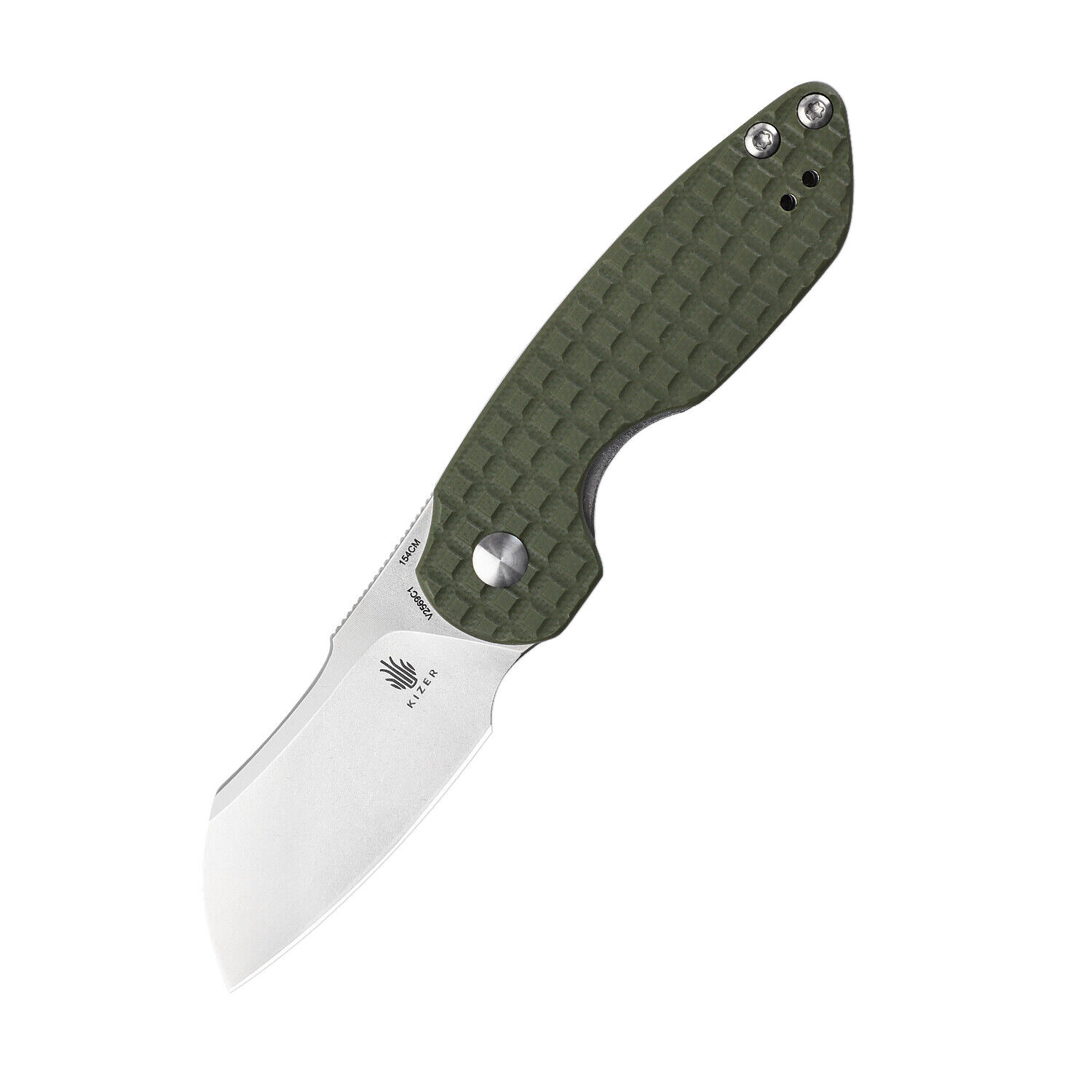Kizer OCTOBER Mini EDC Folding Knife Green G10 Handle 154CM Steel V2569C1