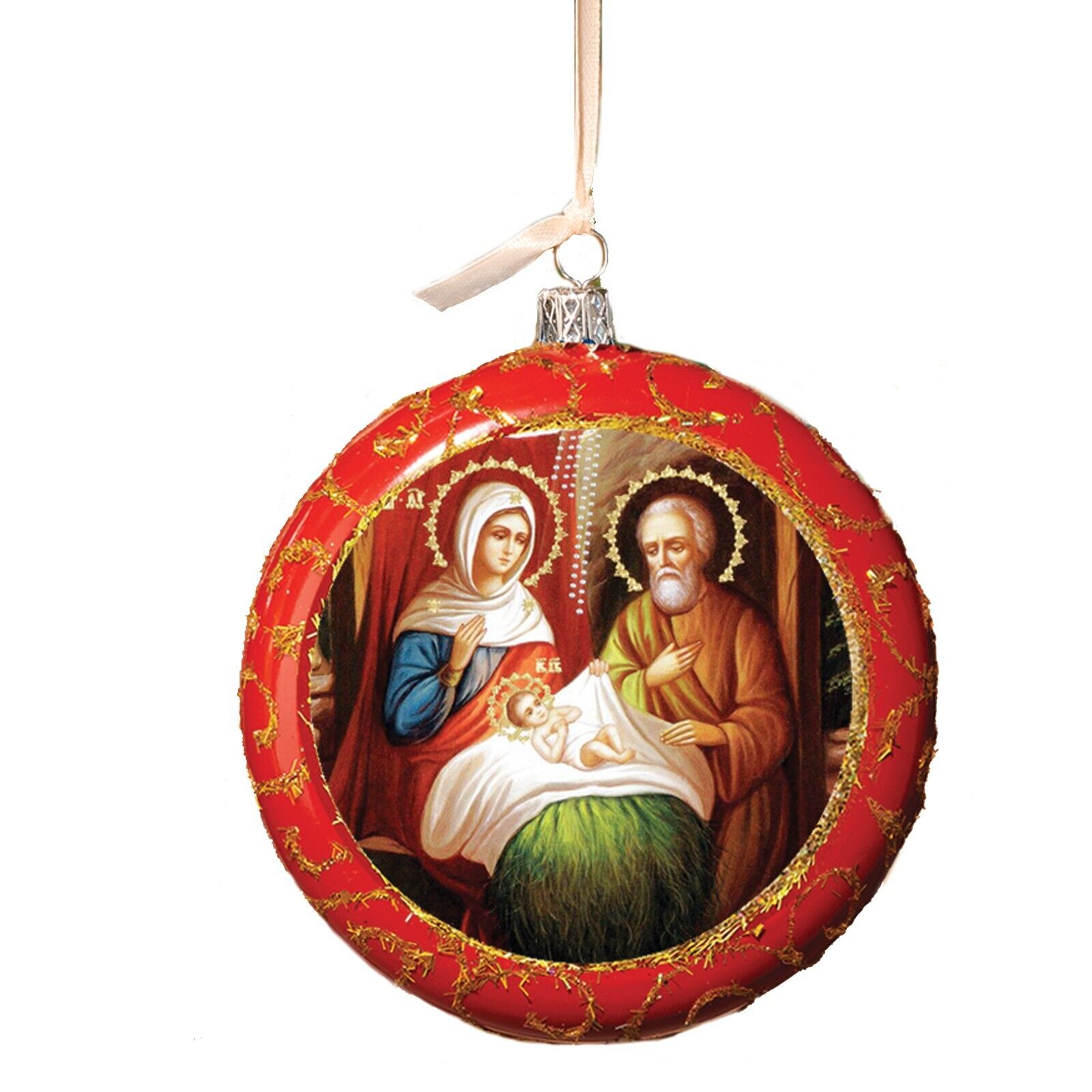 Nativity of Christ Religious Round Christmas Icon Ornament Gift Decoration