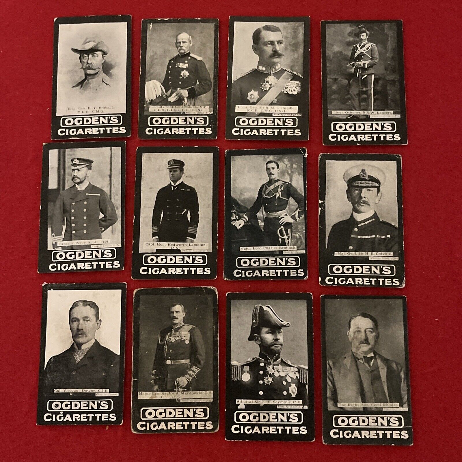 1901 1902 Ogden’s Tab PROMINENT OFFICERS / LEADING GENERALS Tobacco Card Lot- 12