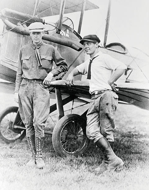 Pilots Charles Lindbergh and Harlan Gurney 1922 Old Historic Photo