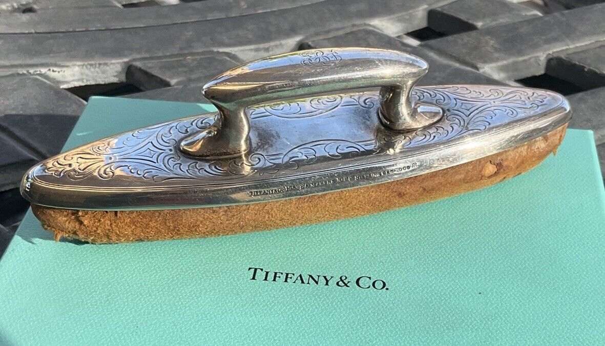 Vtg Antique Tiffany & Co Makers Sterling Silver Accessory Nail Buffer Polisher