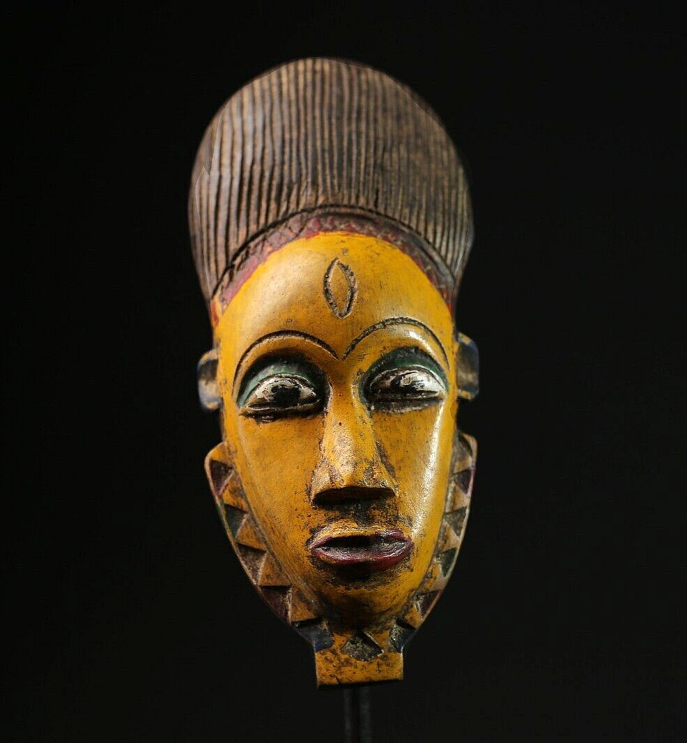 African masks antiques tribal wood mask Face Mask African Art Guro Baule-9628