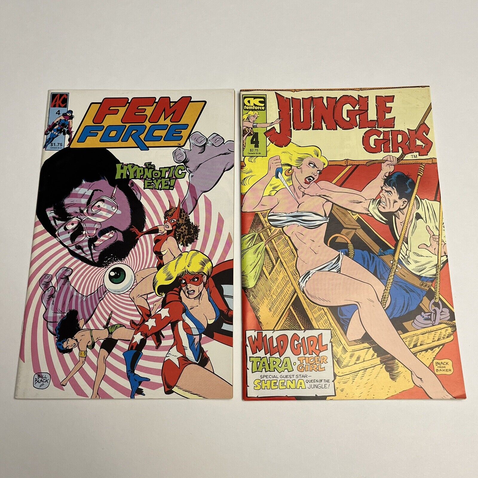 Set of 2 Fem Force Comics Femdom Good Girl Art Jungle