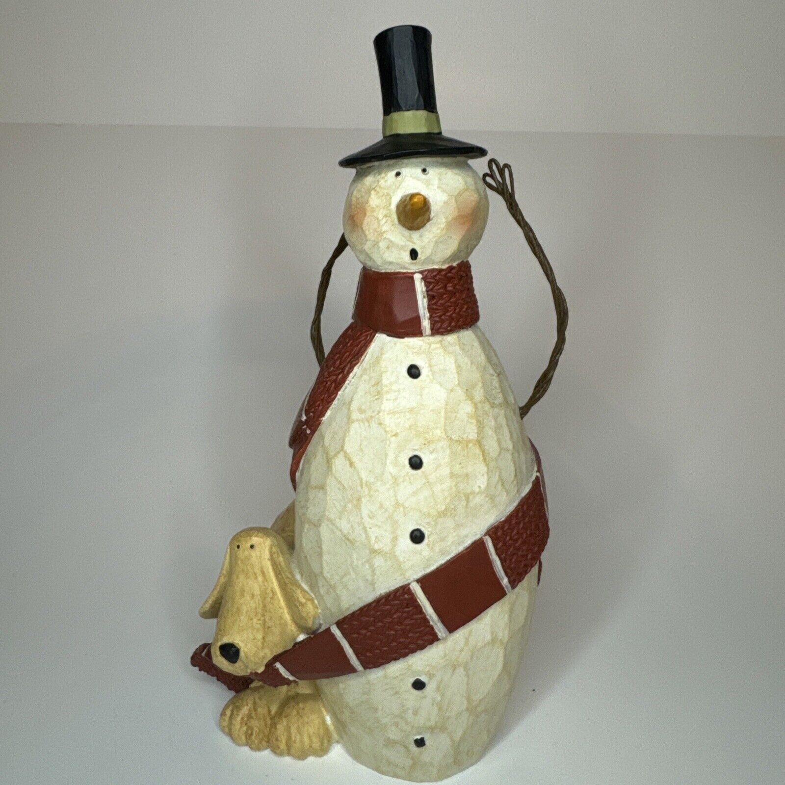 Williraye Studio Figurine Snowman With Dog 2018 Folk Art Winter /Christmas Decor