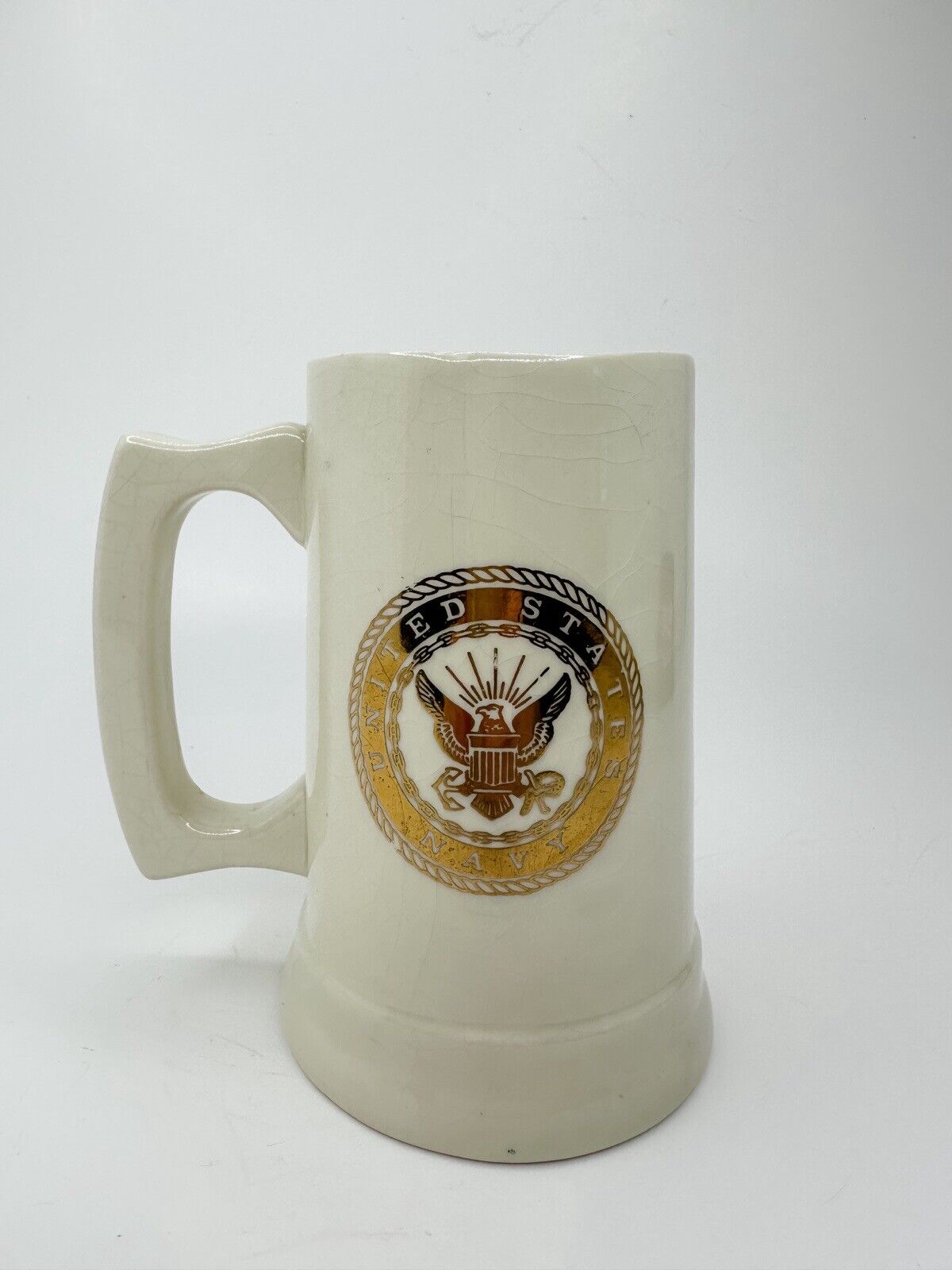 Vintage Rare United States Navy Seabees Coffee Mug Full Speed Ahead