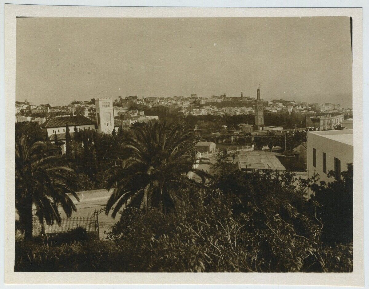 View of Tangier. Morocco. Maghreb. Silver print circa 1920.