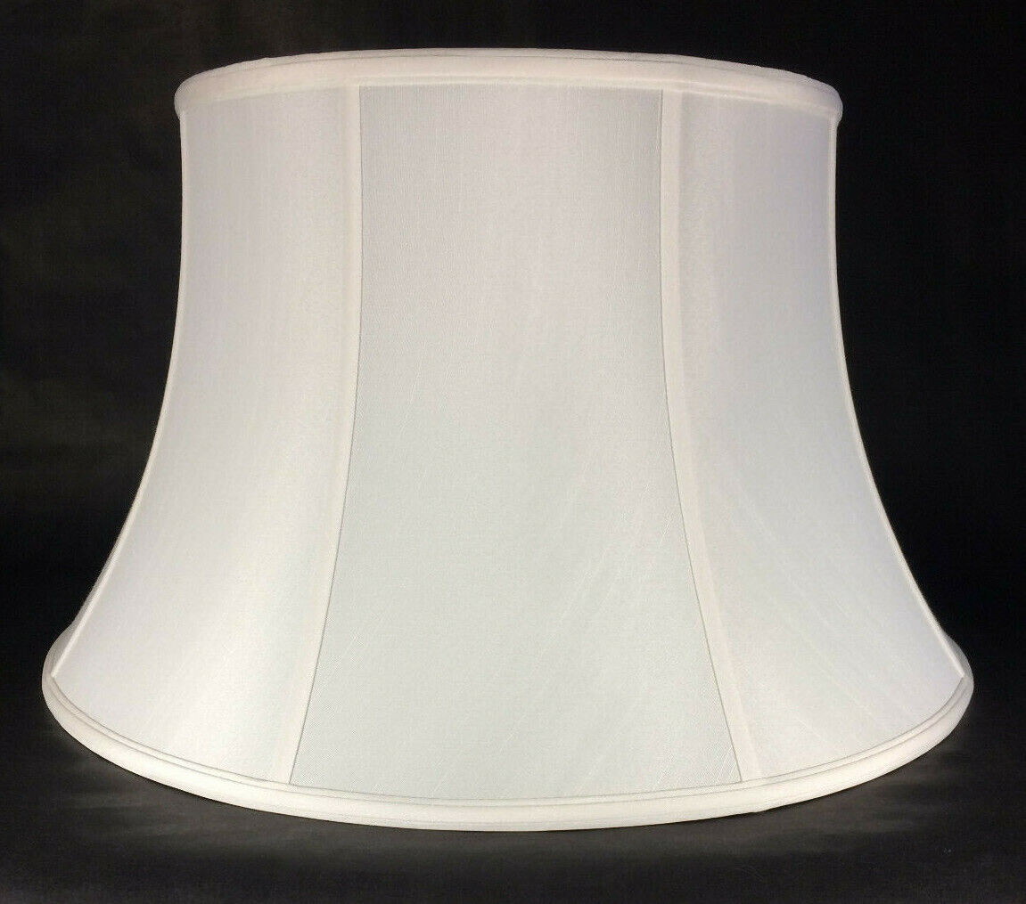 Softback Floor Lamp Shade, Shallow Drum, Off White High Quality Tissue Shantung