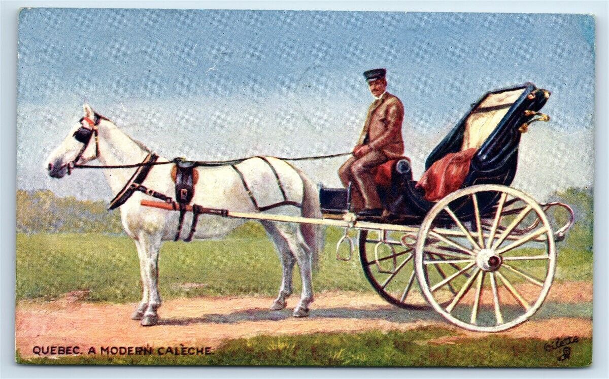 Postcard A Modern Caleche, Quebec, Canada Tuck #2558 Oilette 1909 G170