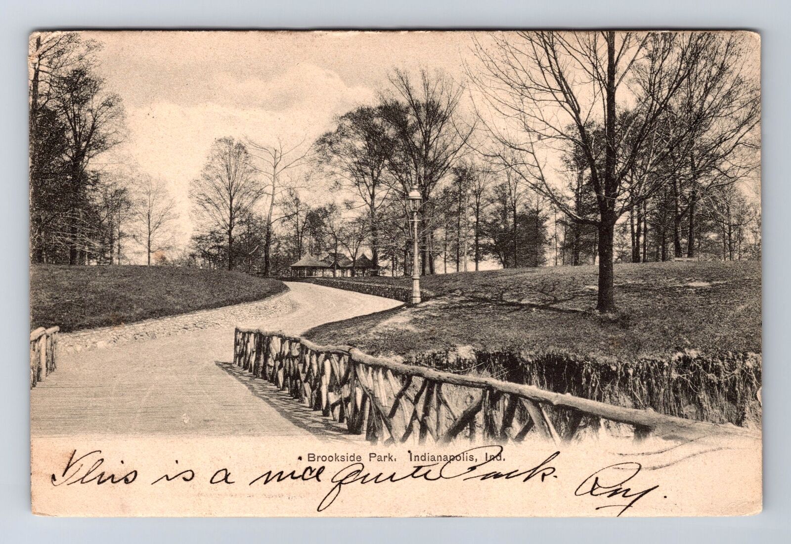 Indianapolis IN-Indiana, Brookside Park, Antique Vintage c1906 Postcard