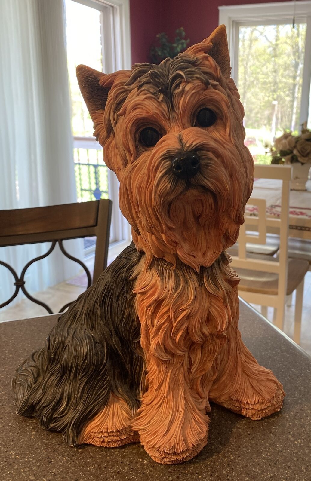 VTG Life size 13 X 10 handcrafted Yorkshire terrier dog sculpture Plaster Cast?