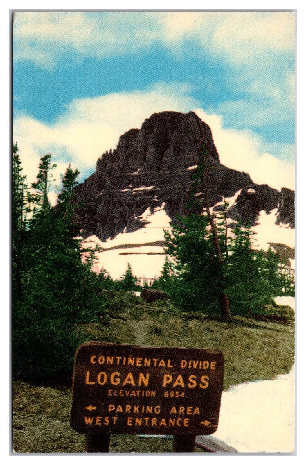 Mt. Clements From Logan Pass, Continental Divide Glacier National Park Postcard