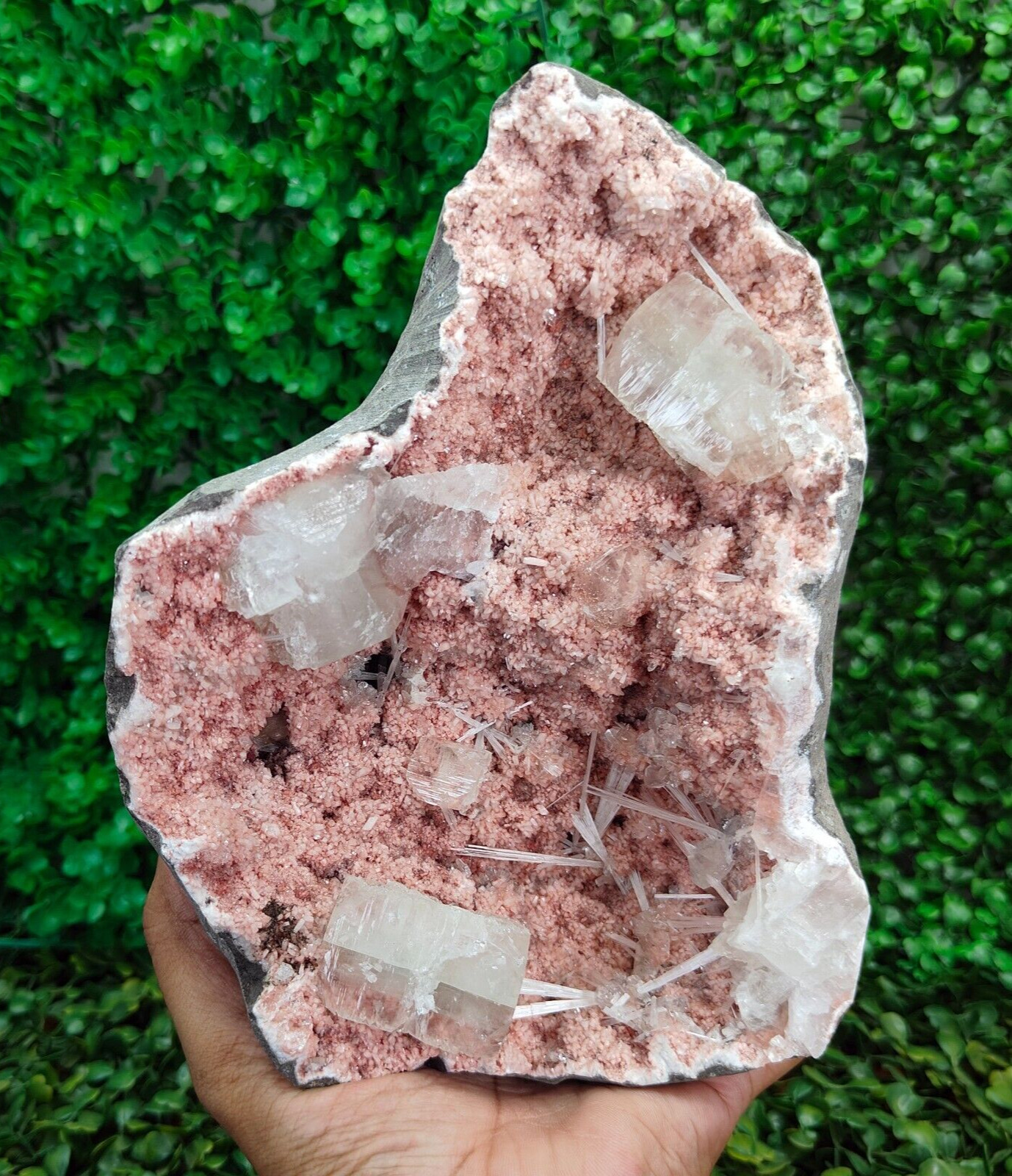 Big Natural Scolecite and Apophyllite on Heulandite Mineral Specimen #E255