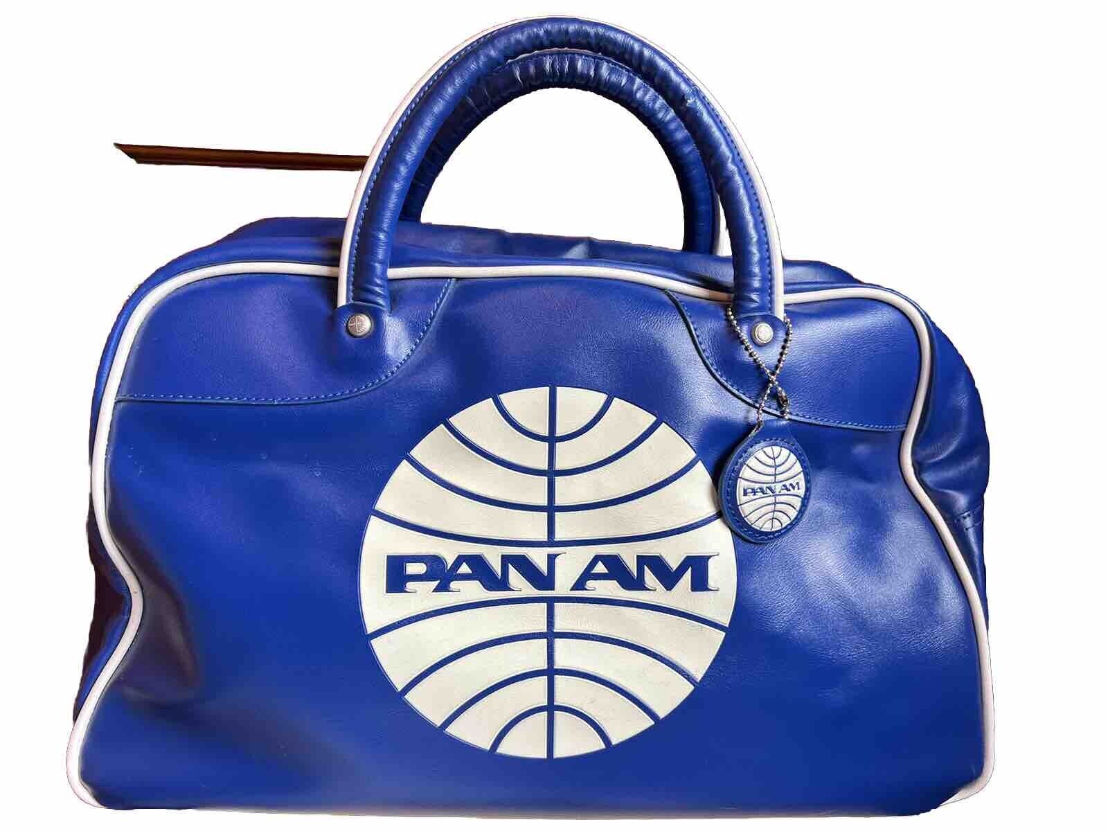 Vintage PAN AM Carry On Bag Original Certificated Blue Travel Luggage Duffel Bag