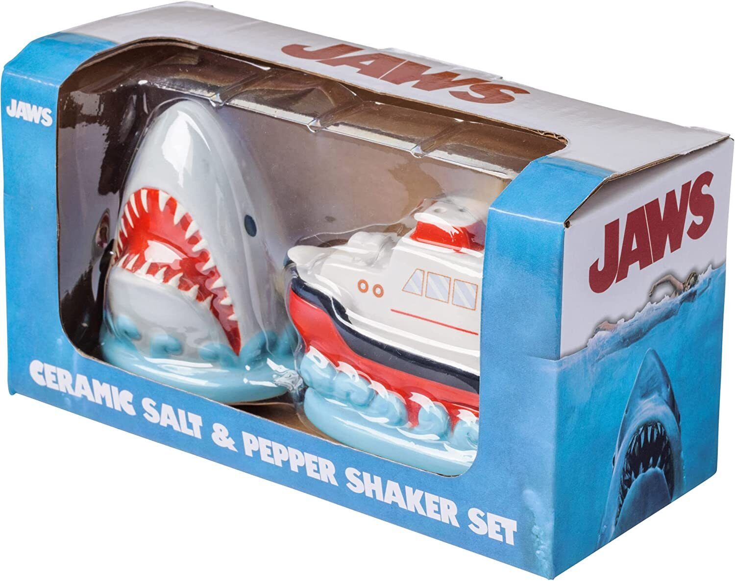 Universal Studios Jaws Bruce & Orca boat Ceramic Salt & Pepper Shaker Set 