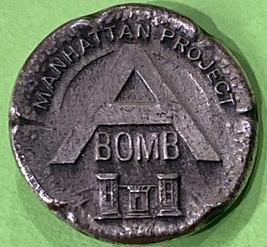 Authentic Sterling Silver Manhattan Project Employee A-Bomb Pin