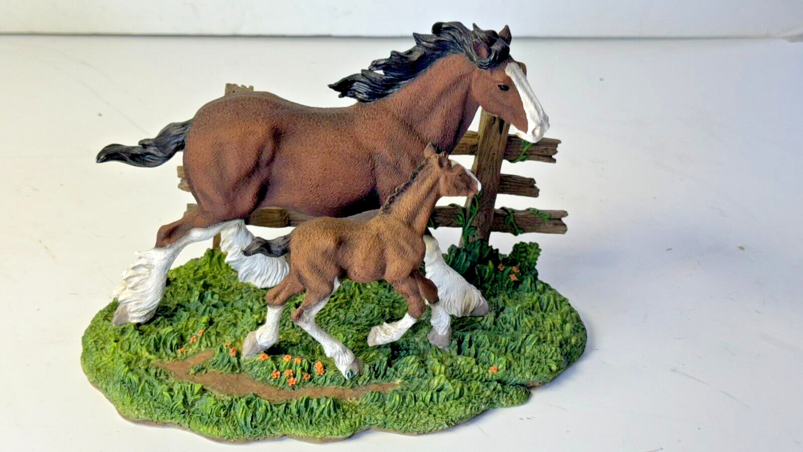 Anheuser Busch Clydesdale Collection “Mare And Foal” Limited Ed Figurine # 7062