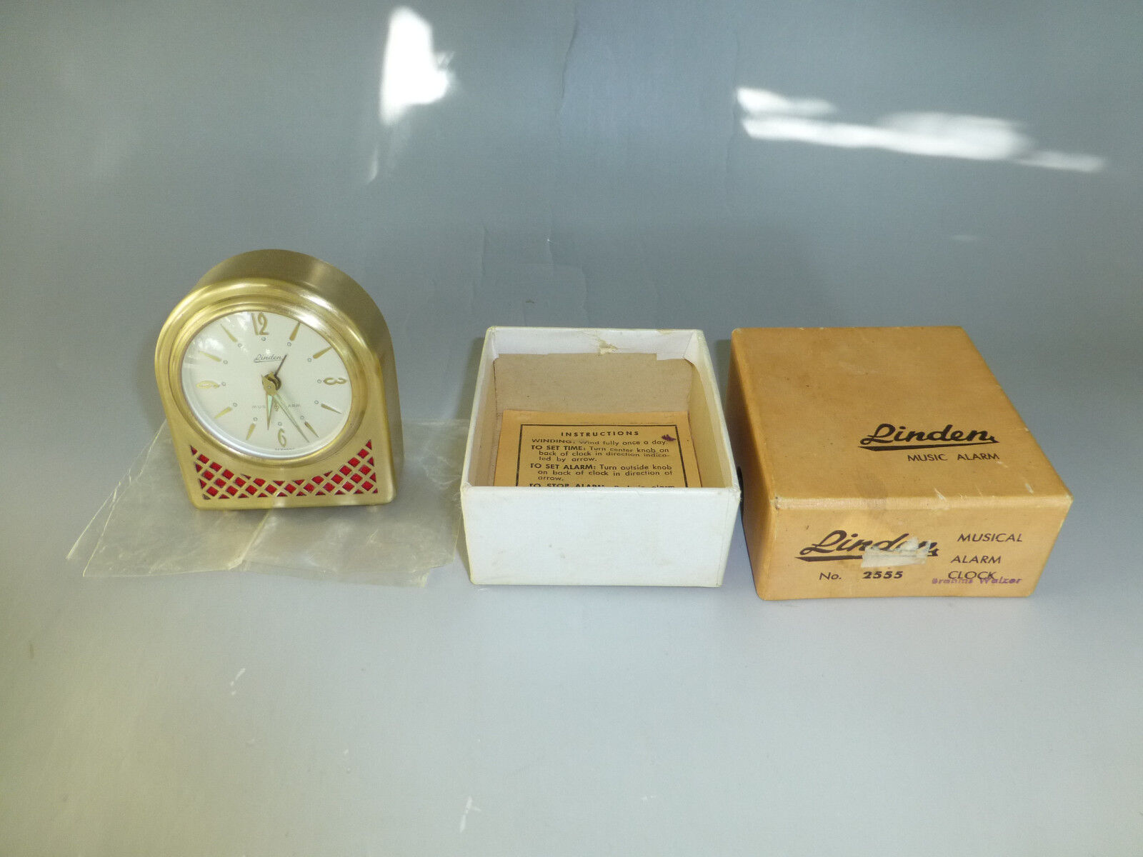 Vintage German Musical Alarm Clock With Reuge Music Box Movement Fully Serviced