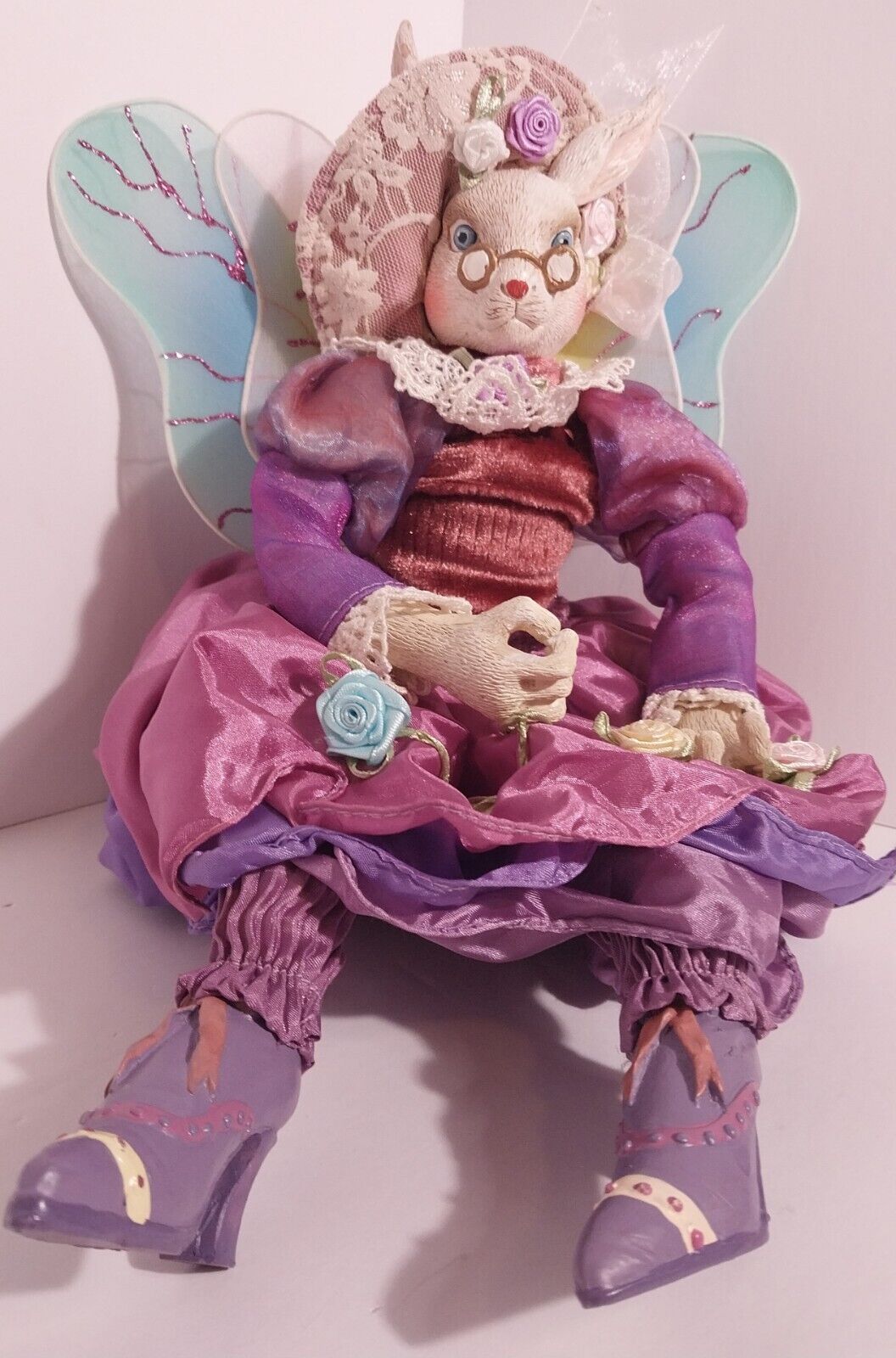 Katherines Collection Whimsical Victorian Rabbit Fairy Godmother with Glasses