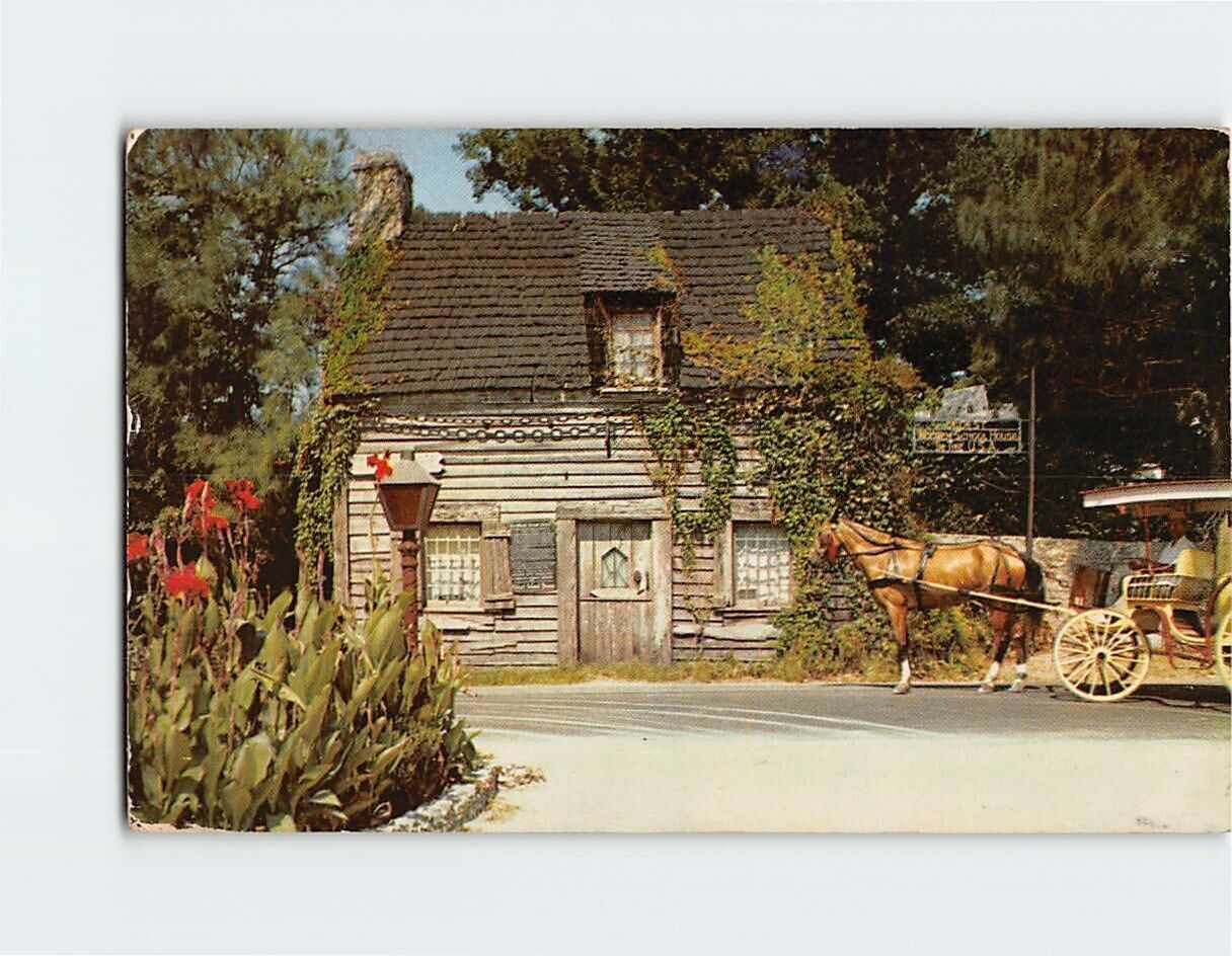 Postcard Oldest Wooden Schoolhouse St. Augustine Florida USA