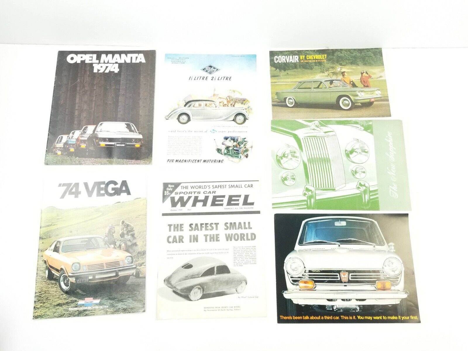 Vintage Car Ads Advertisements 1950 50\'s 1970 70\'s Opel Chevrolet Honda Lot