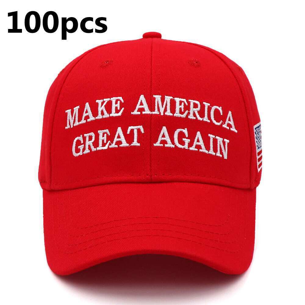 100pcs MAGA Make America Great Again President Donald Trump Hat Cap Embroidered