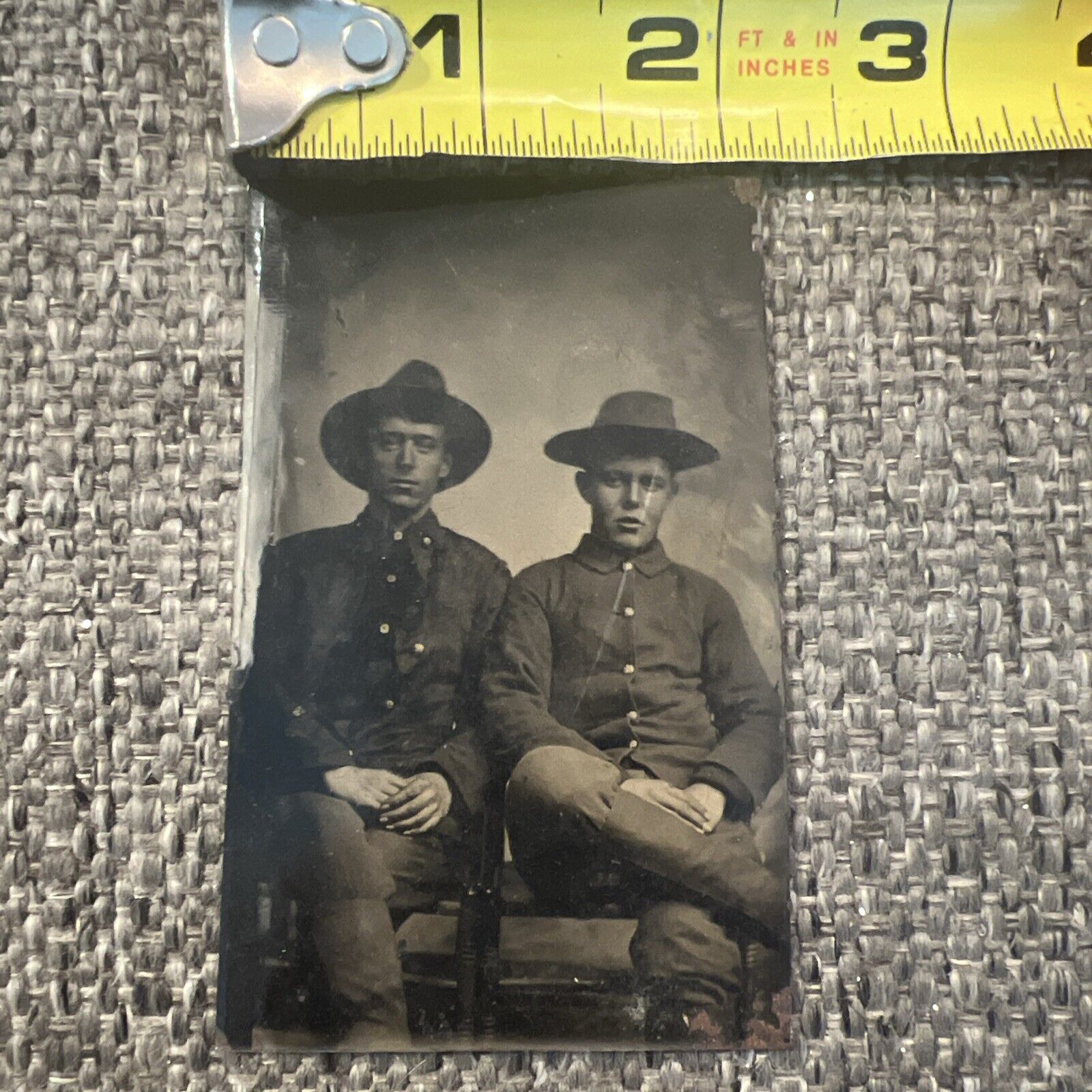tin type photo Vintage Antique Spanish-American War Soldiers