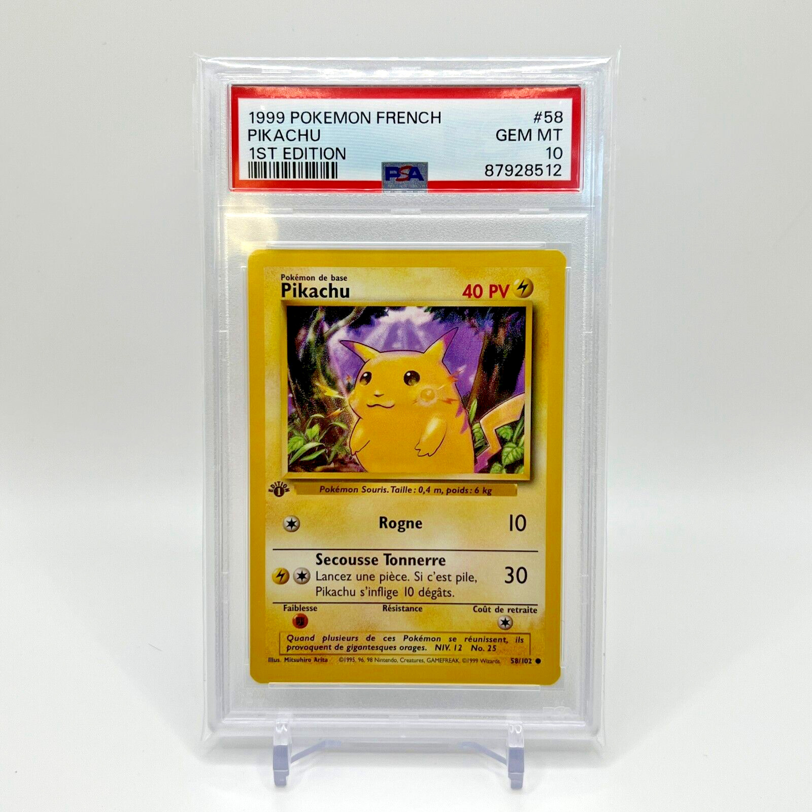💎PSA 10 1st Edition Pikachu -  58/102 French Base Set - Pokemon Card GEM MINT💎
