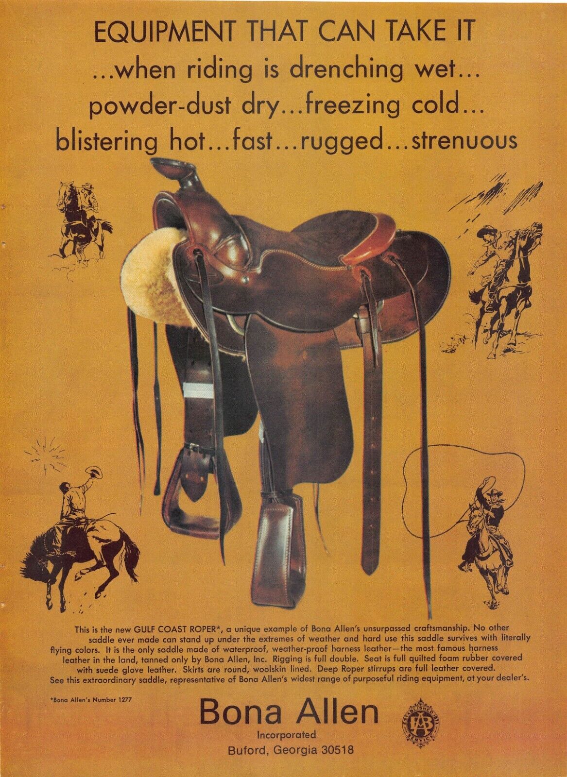 Bona Allen Vintage Magazine Print Ad Promo Art Buford Georgia Weather-Proof Rare