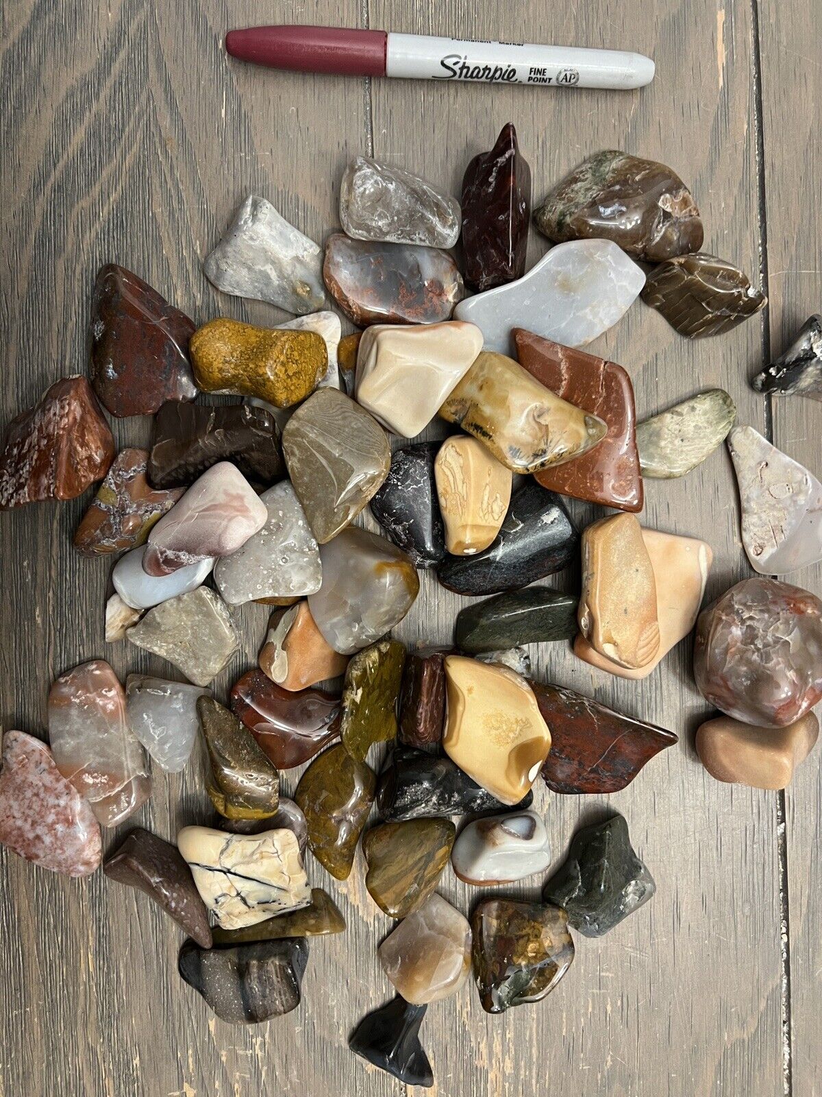 3lb Mixed Lot Polished Rocks - Tumbled Stones  Mix old stock e