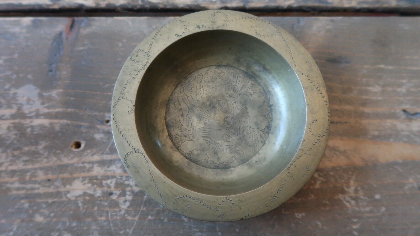 Antique Brass Chinese Ashtray 4\